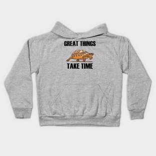 Great Things Take Time Plodding Tortoise Cut Out Kids Hoodie